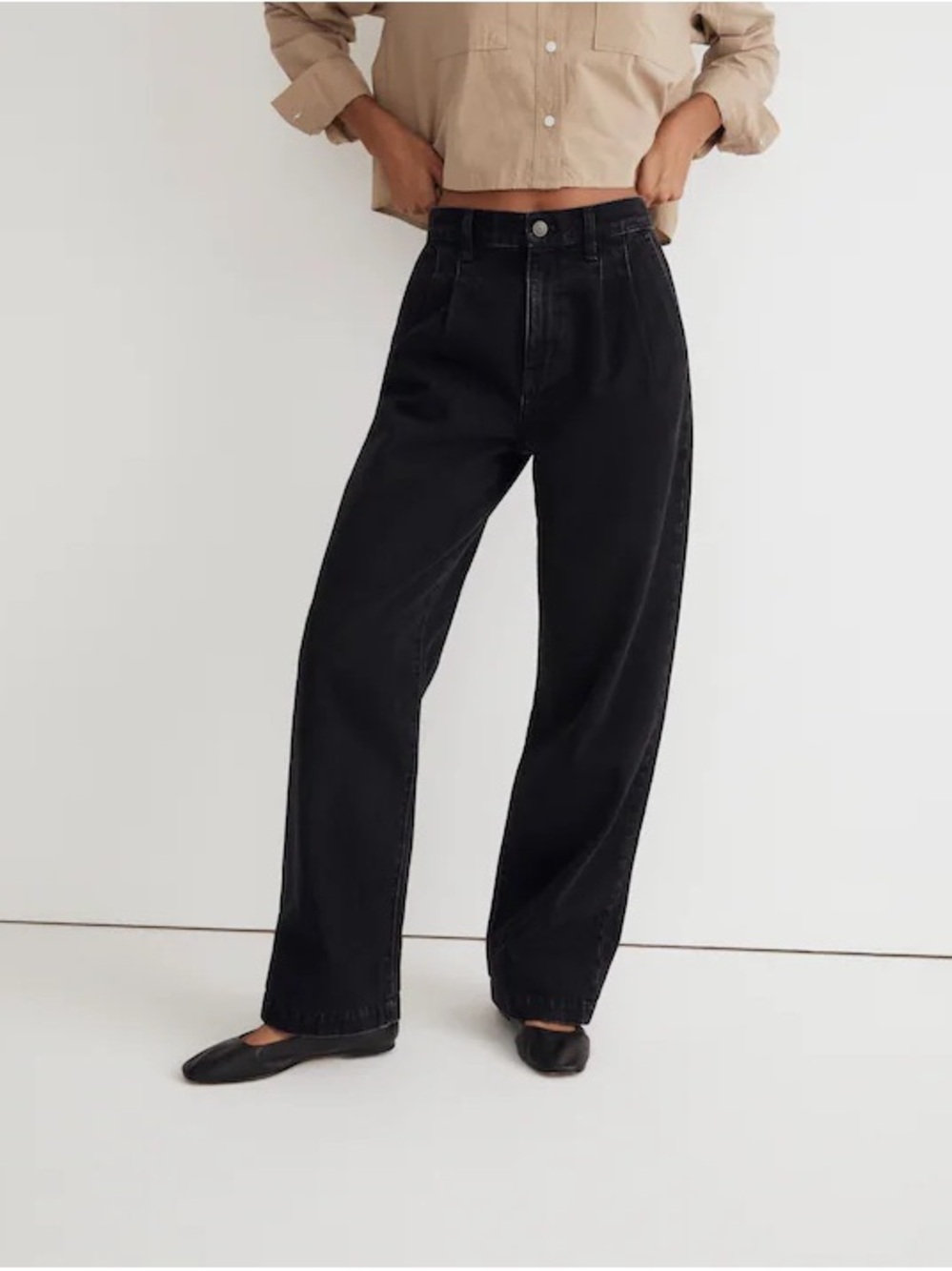 Madewell Black Wide-Leg High-Rise Jeans